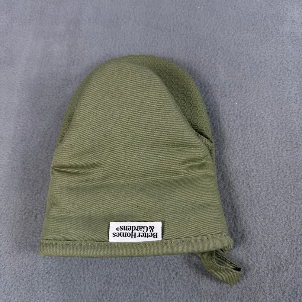 Better Homes & Gardens Olive Green Silicone Grip Mini Oven Mitt Pot Holder